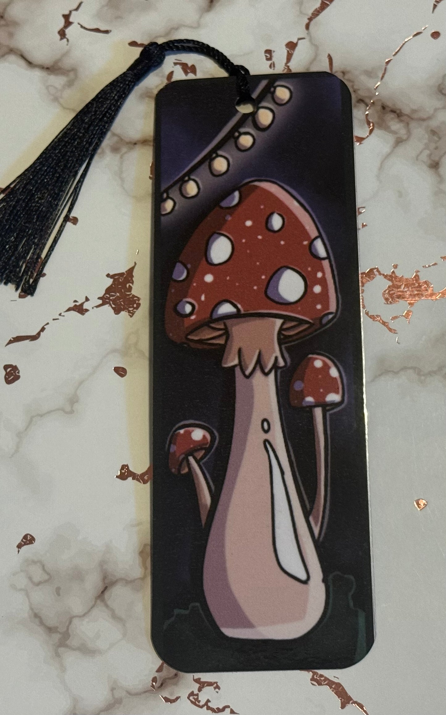 Cozy Mushroom Bookmark (laminated with Tassel)