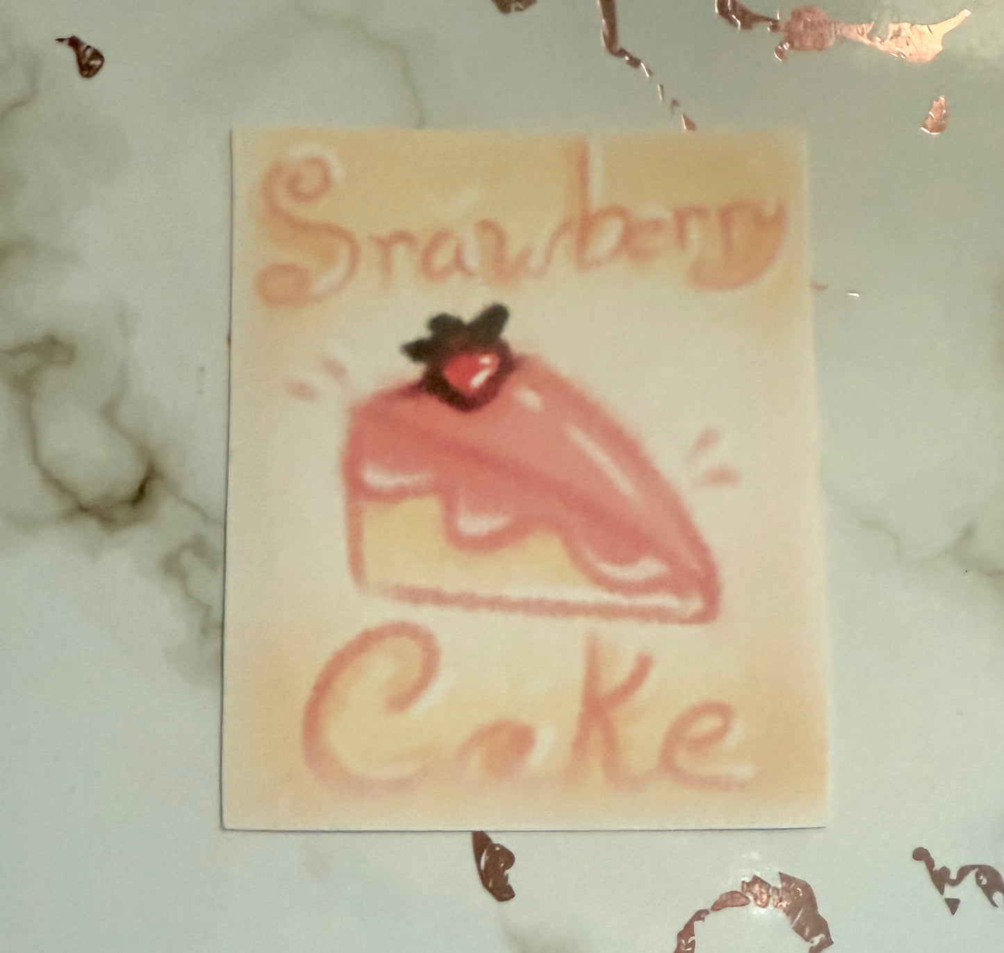 Strawberry cake Matte Sticker
