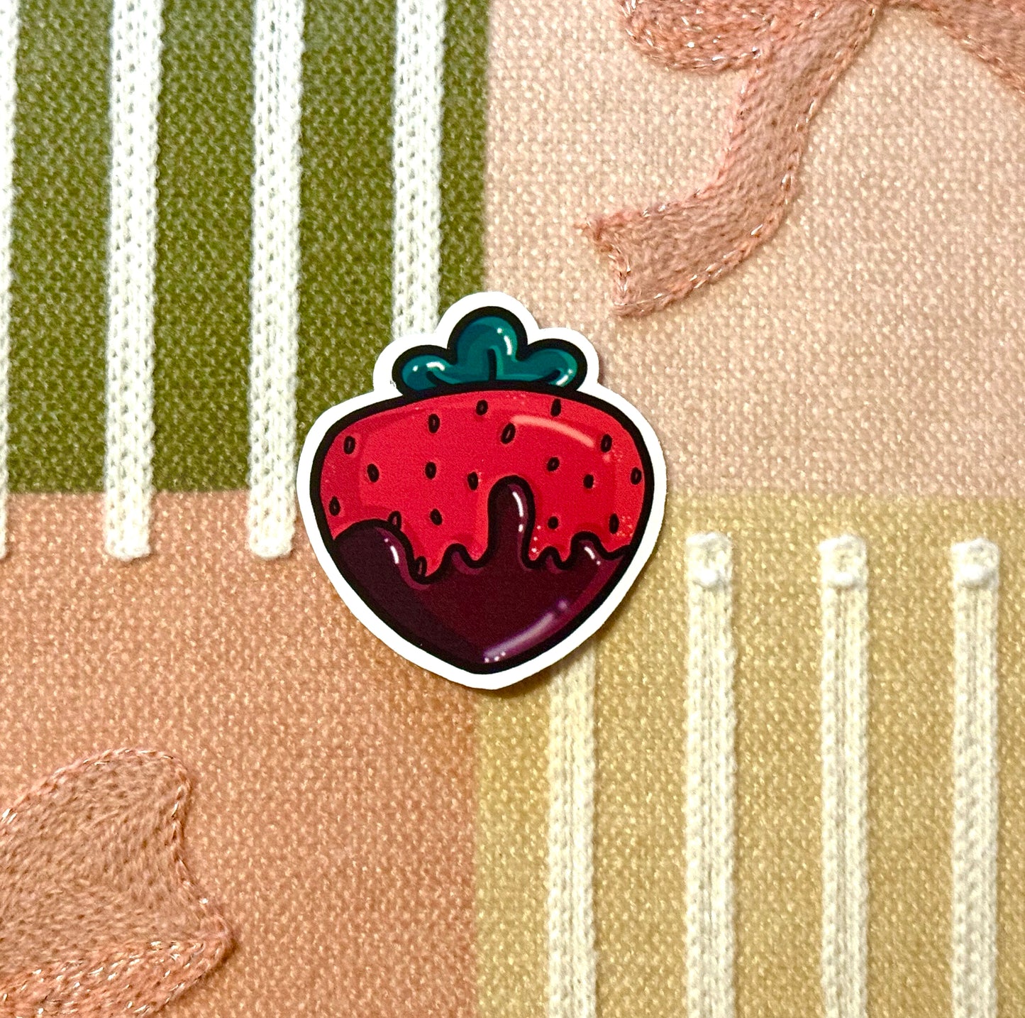 🍓🍫Chocolate Dipped Strawberry Matte Sticker