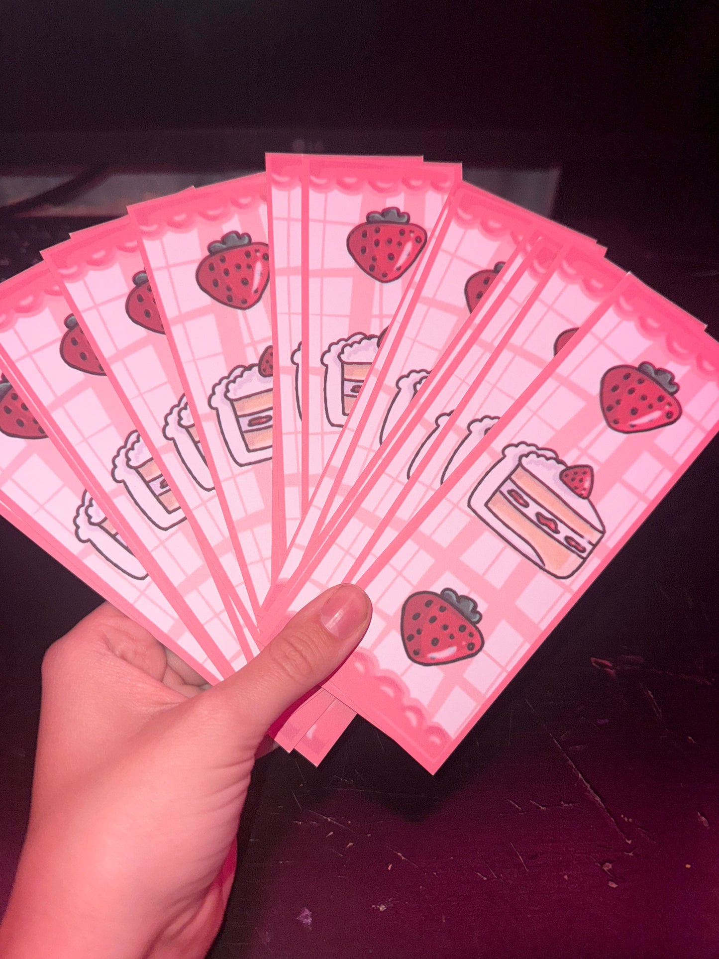 Yummy Strawberry Cake (paper) Bookmark