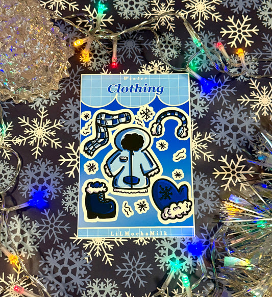 Winter Clothing Matte Sticker Sheet