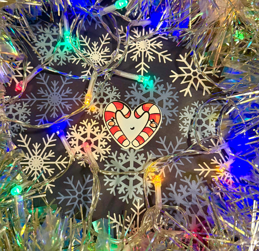 Matte Heart Candy Cane