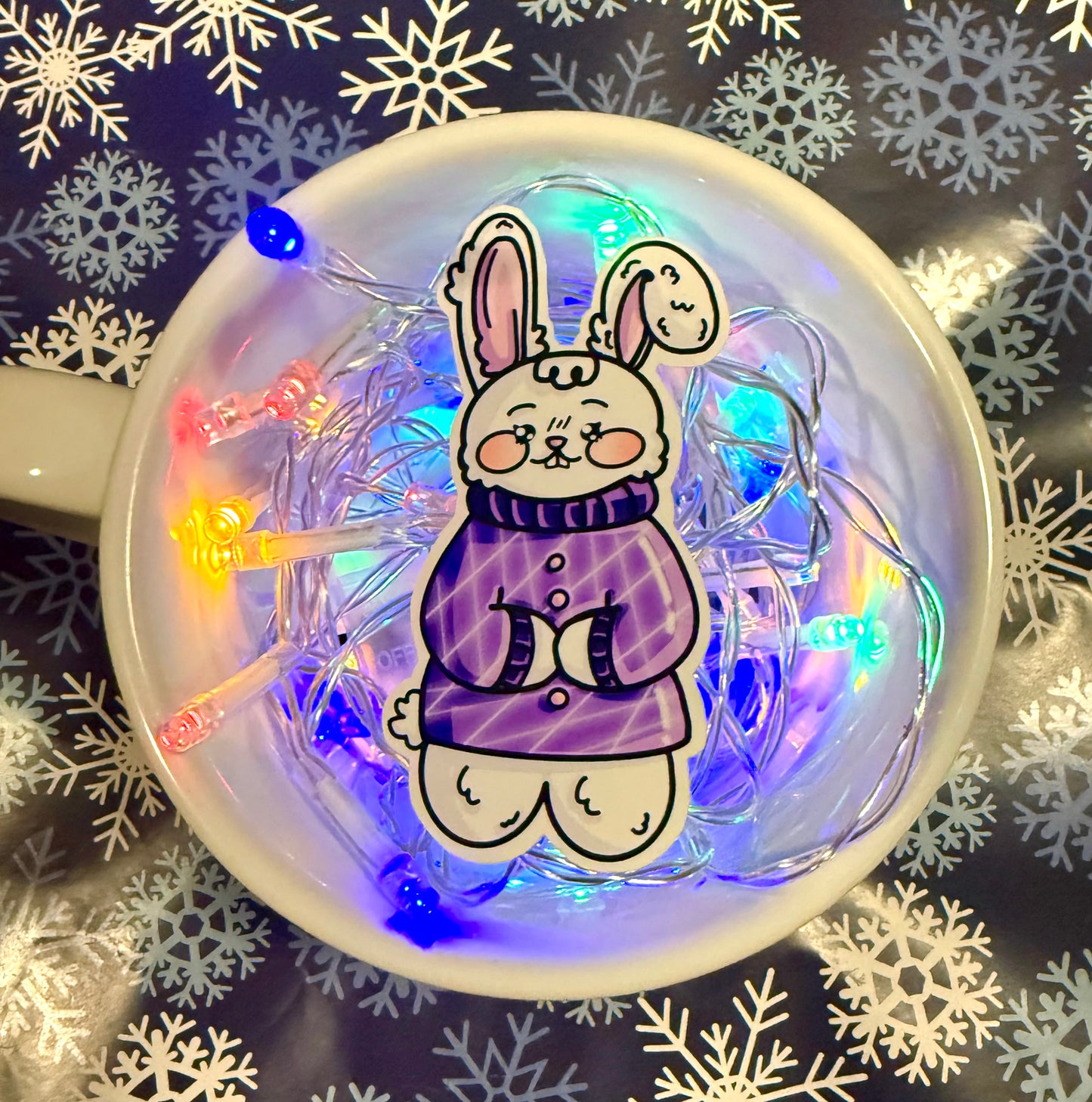 Matte Cozy Bunny Sticker