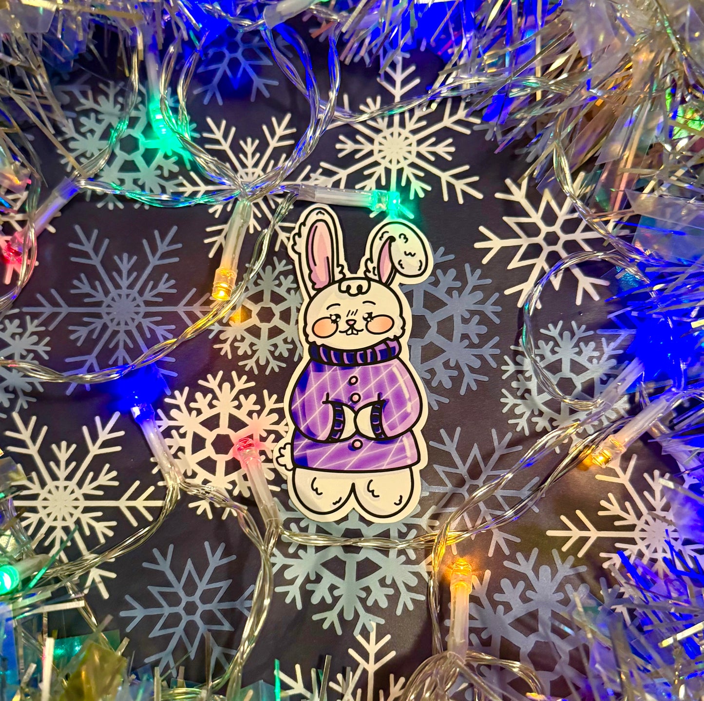 Matte Cozy Bunny Sticker