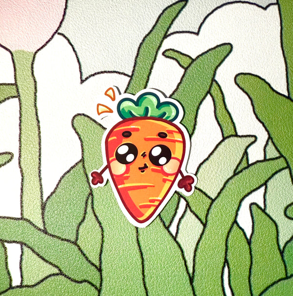 Matte Happy Carrot Sticker