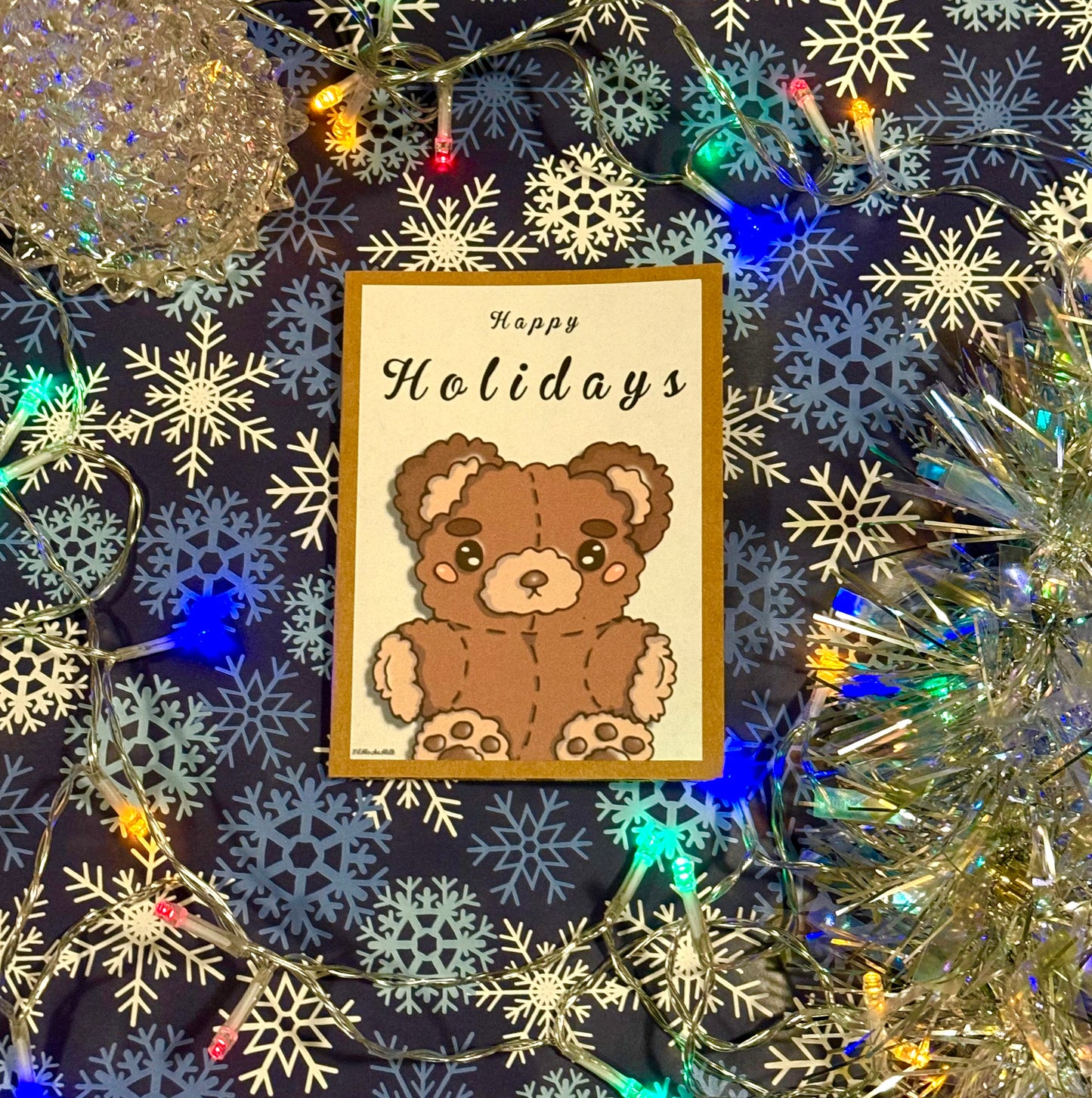 Happy Holidays Cozy Bear card