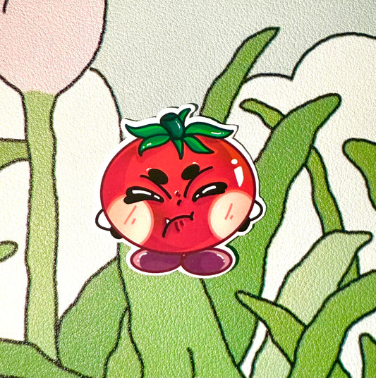 Matte Grumpy Tomato Friend Sticker