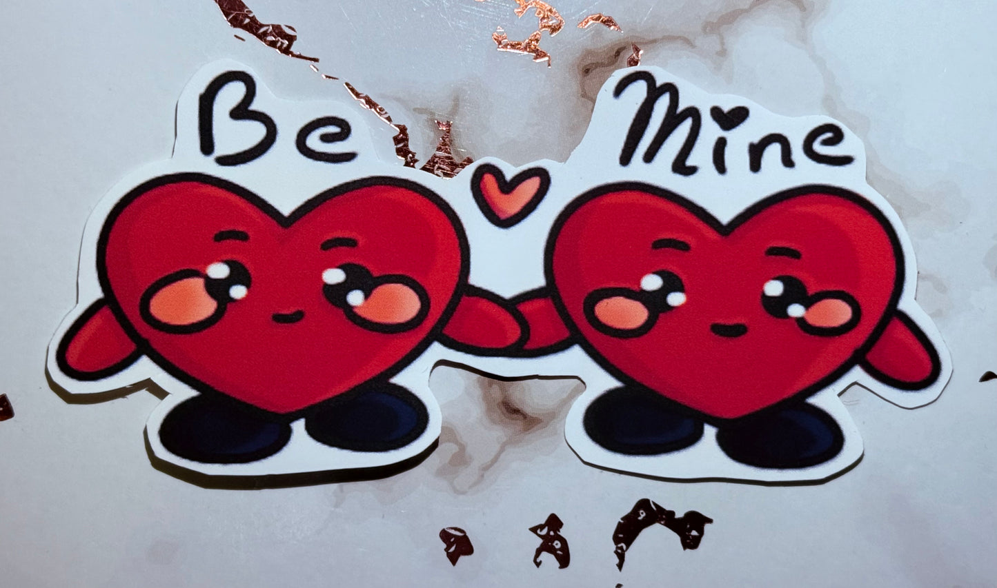 Matte Be Mine Heart Stickers