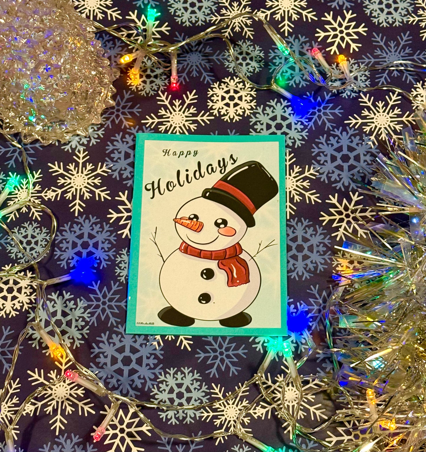 Happy Holidays snowman Card
