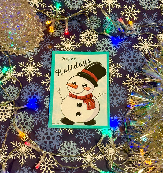 Happy Holidays snowman Card