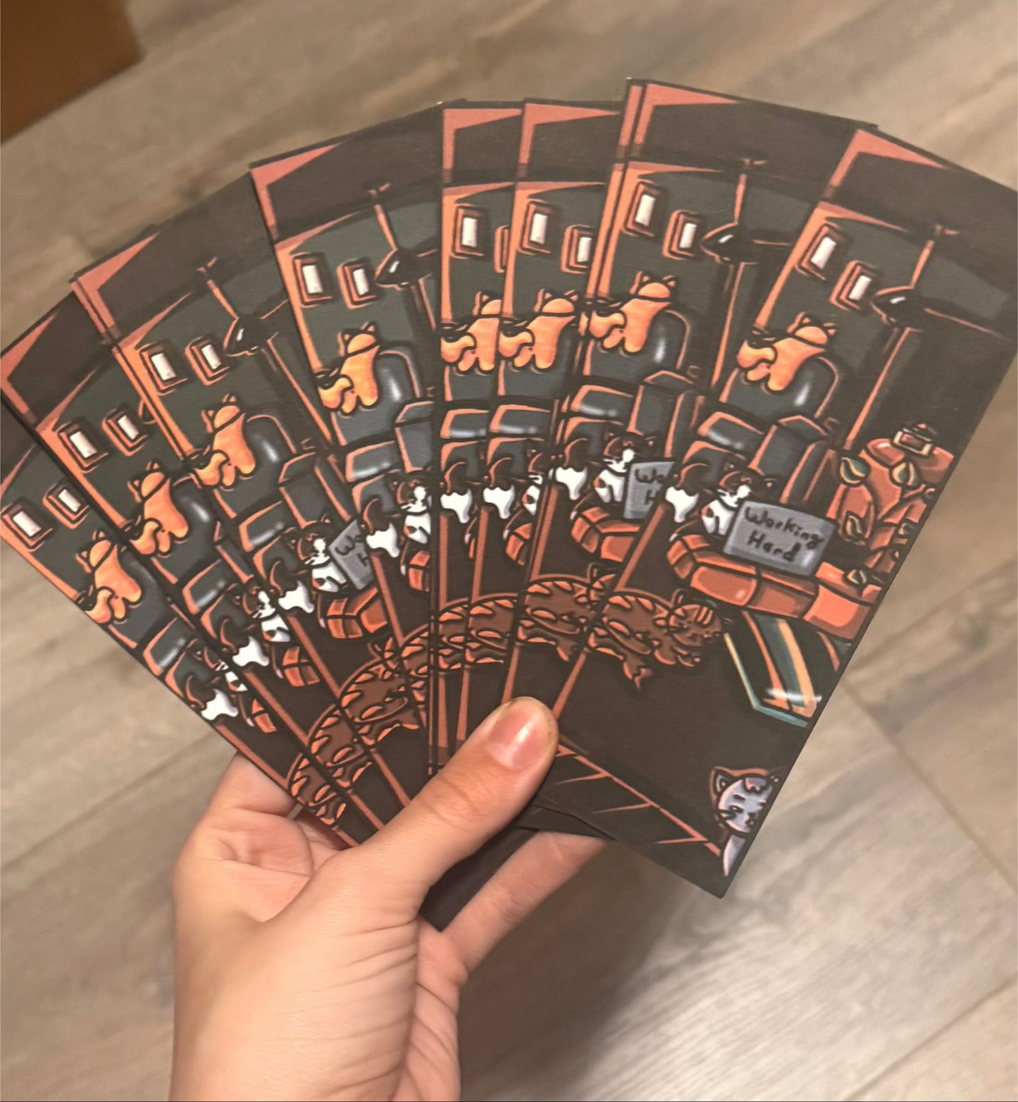 Cozy study cats (paper) Bookmark